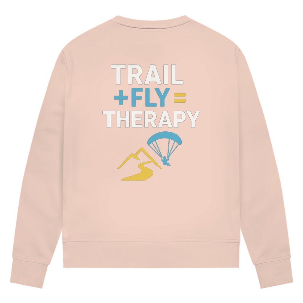 Damen Premium Bio Sweatshirt "Trail+Fly=Therapy"