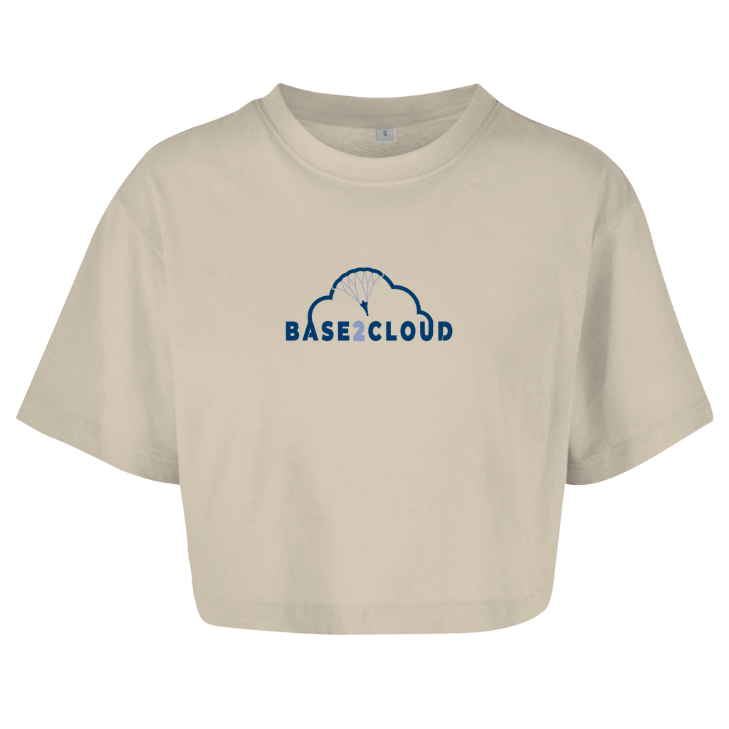 Damen Oversize Crop Top "Logo"