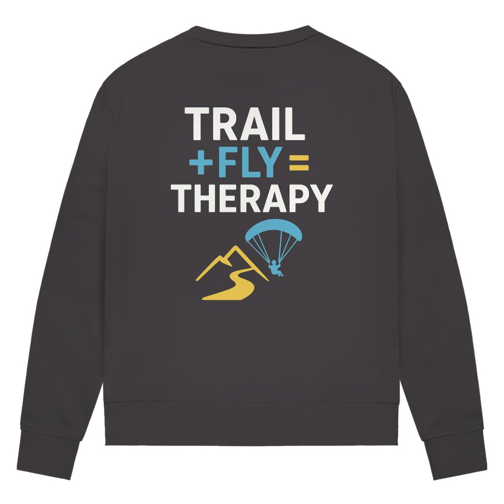 Damen Premium Bio Sweatshirt "Trail+Fly=Therapy"