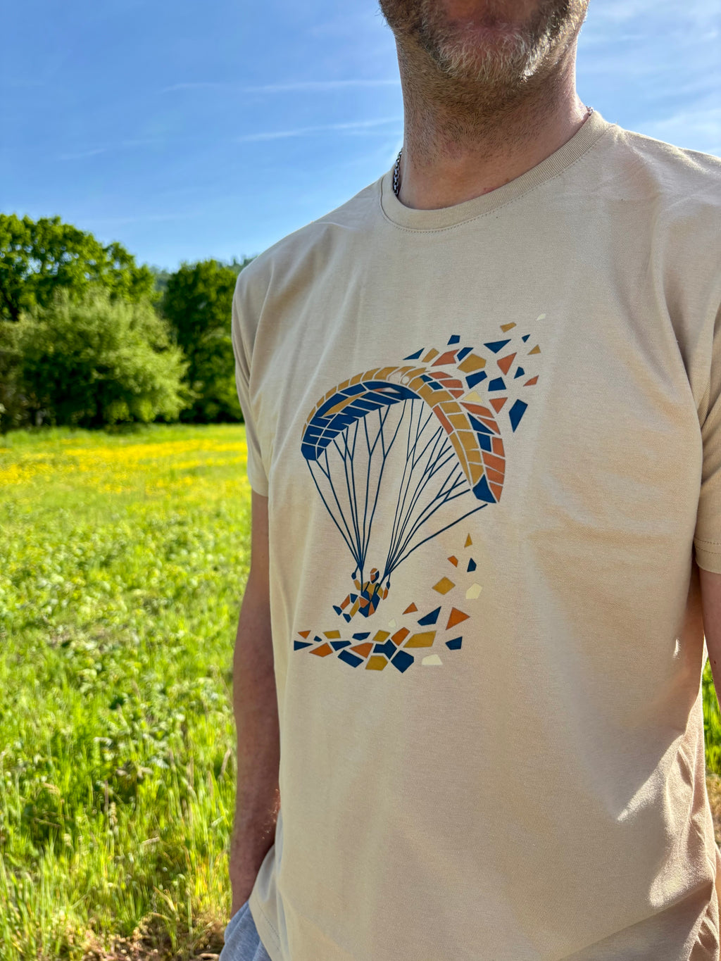 „Mosaik_Glide" T-Shirt Brustprint