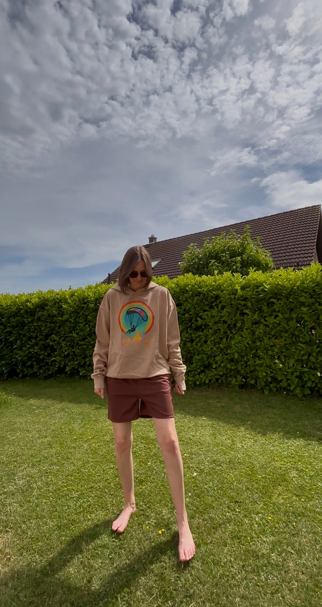 "Go Up" Oversize Washed Hoodie