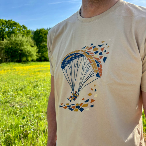 „Mosaik_Glide" T-Shirt mit Brustprint